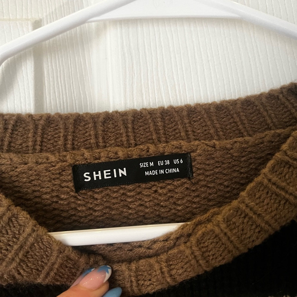 Shein Brown Knit Pullover